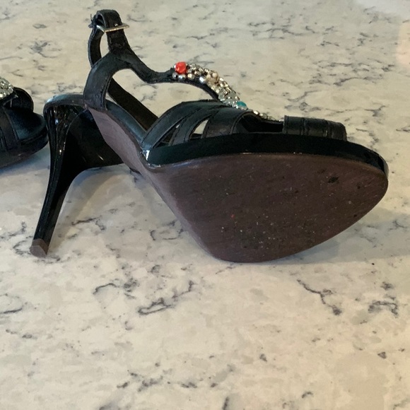 Anne Michelle black beaded high heels, size 8.5. - Picture 3 of 3